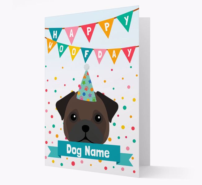 Personalized Card 'Happy Woofday {dogsName}' with {breedCommonName} Icon